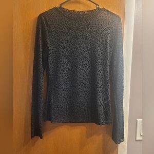 Leopard Print Sheer Blouse NWOT